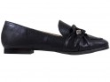 Mocassins noirs, chaussures plates pour femmes - 1