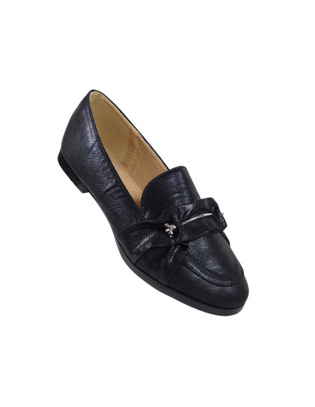 Schwarze Slipper flache Damenschuhe - 3