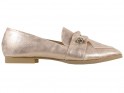 Gold flache Schuhe Mokassins für Frauen Öko-Leder - 1