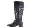Black ladies' flat boots comfortable in leather - 4