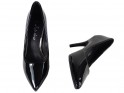 Black classic eco-lacquered leather pins - 2