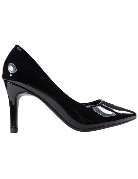 Schwarze klassische Pumps mit Öko-Lackleder - 1