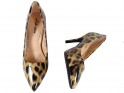 Klasické ihlové topánky s leopardím vzorom, lakované - 2