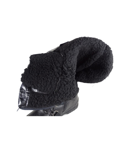 Black women's flat boots in orththalene - 5
