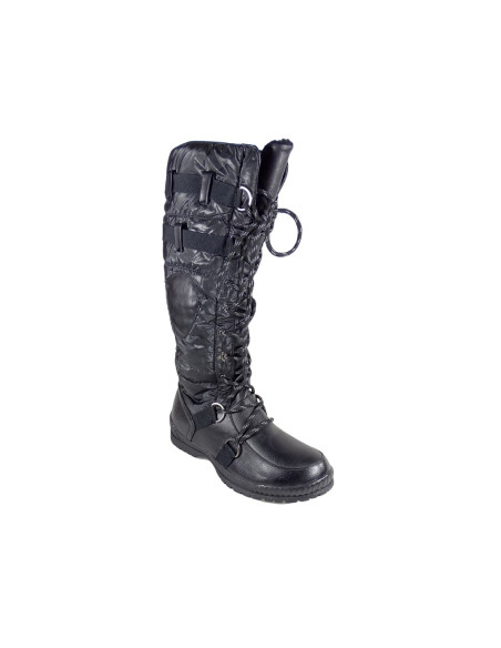 Black women's flat boots in orththalene - 3