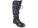Black women's flat boots in orththalene - 3