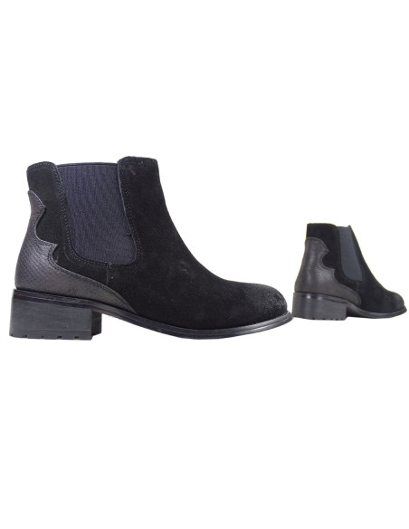 Melni ādas sieviešu zābaki ar slingback zamku - 4