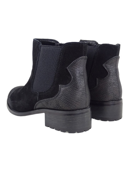 Black leather women's boots daggers - 5