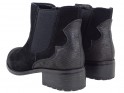 Black leather women's boots daggers - 5