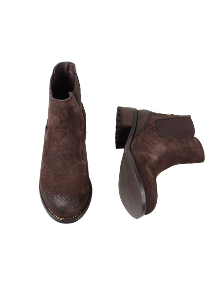 Botine din piele maro pentru femei - 3