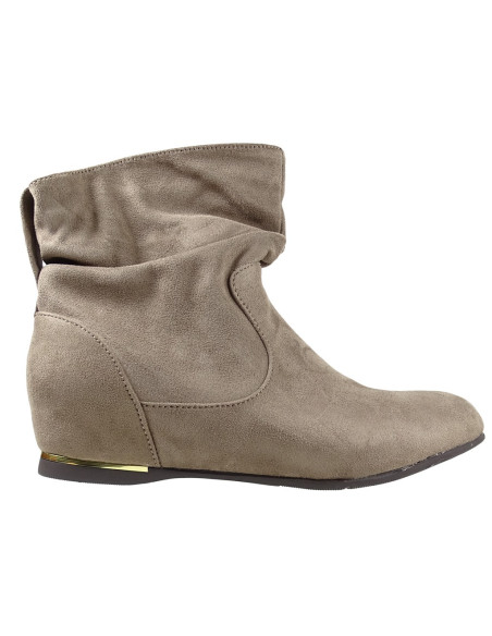 Flat women's ankle boots beige boots - 1