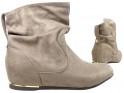 Flat women's ankle boots beige boots - 3