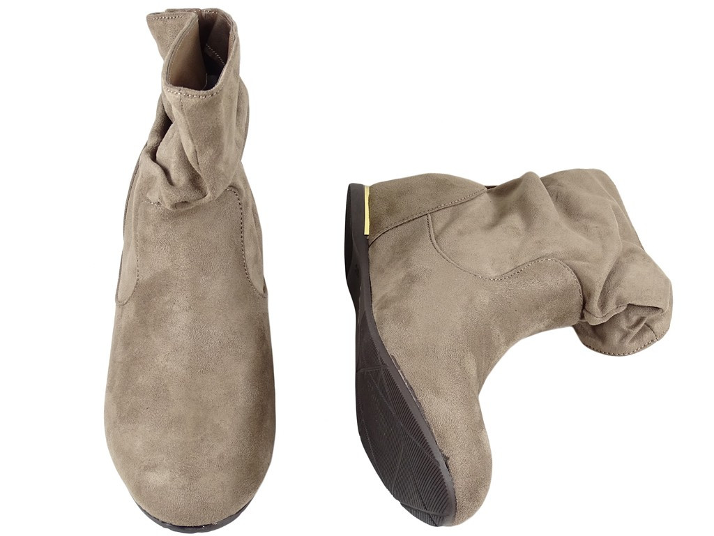 Bottines plates pour femmes bottes beiges - 4