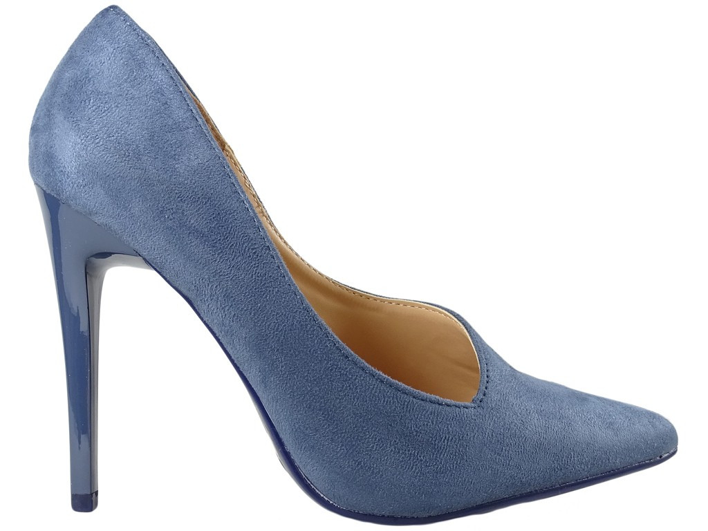 Dark blue classic female suede pins  - 1