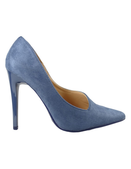 Dark blue classic female suede pins  - 1