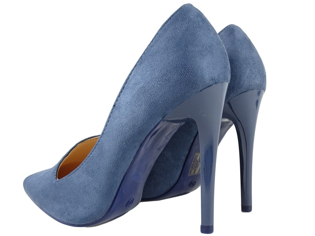 Klassische dunkelblaue Wildleder-Heels für Damen - 4