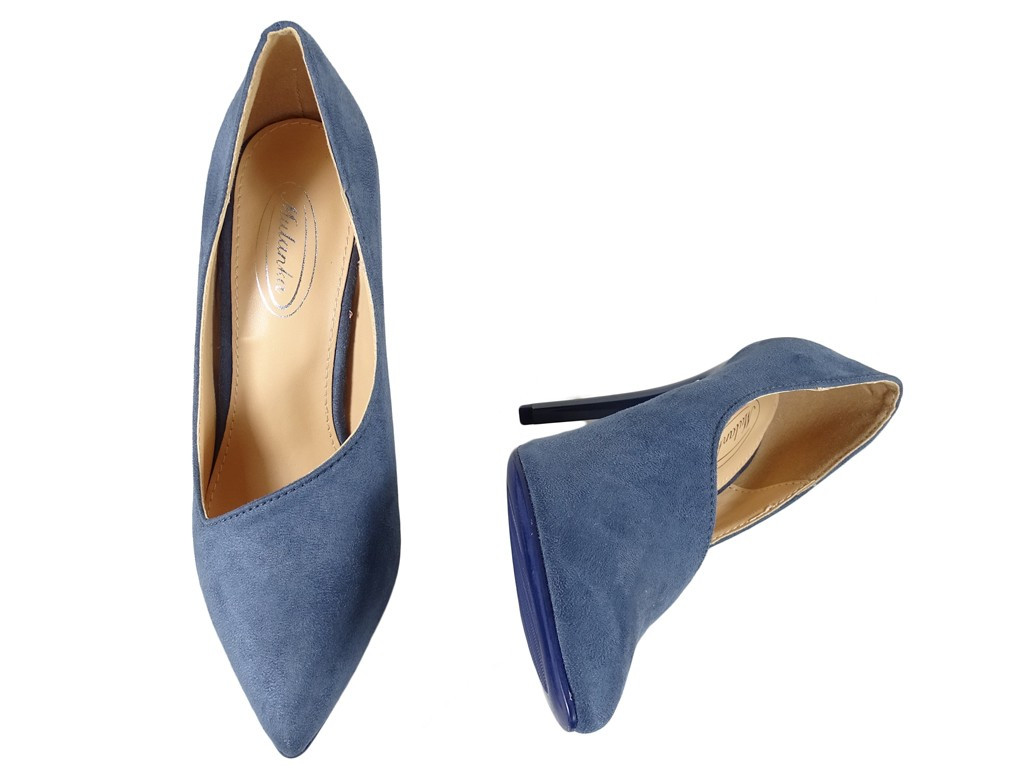 Klassische dunkelblaue Wildleder-Heels für Damen - 2