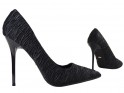 Epingles noires en satin, chaussures pour femmes à la mode - 3
