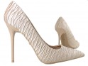 Zlaté boty na vysokém podpatku dámské svatební boty - 3