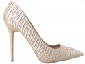 Zelta stiletto papēži sieviešu kāzu kurpes - 1