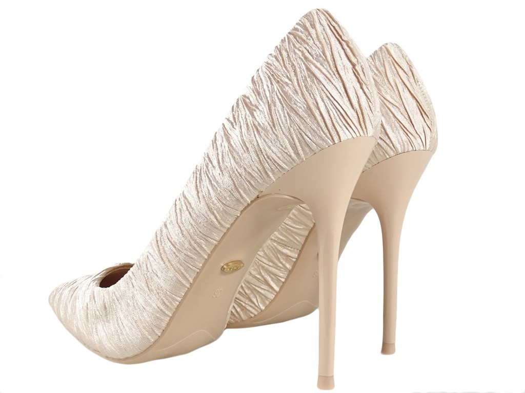 Zelta stiletto papēži sieviešu kāzu kurpes - 4
