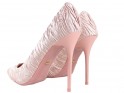 Rózsaszín magas sarkú cipő női esküvői cipő - 4