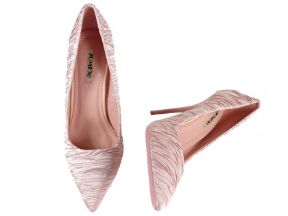 Rózsaszín magas sarkú cipő női esküvői cipő - 2