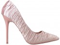 Rózsaszín magas sarkú cipő női esküvői cipő - 1