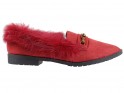 Flat maroon moccasins with fur boots - 1