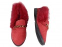 Flat maroon moccasins with fur boots - 3