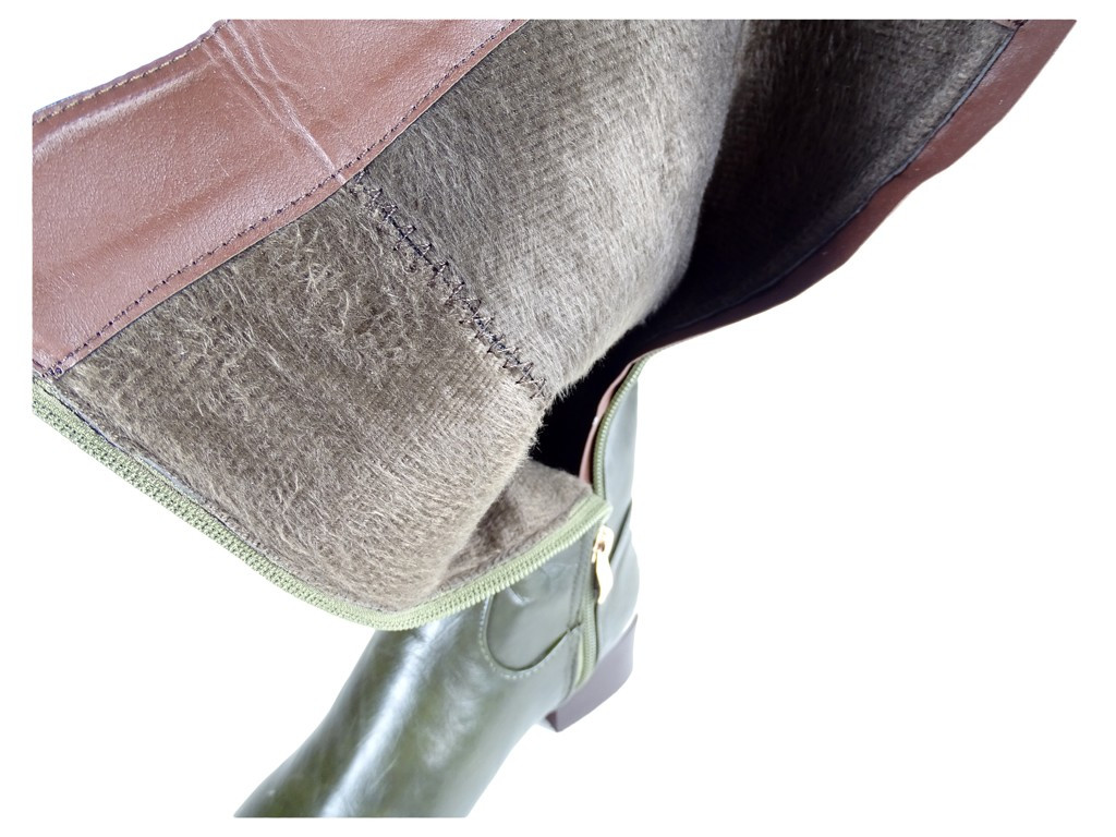 Green ladies' boots low heel - 5