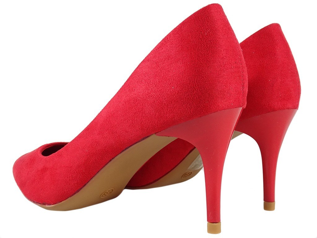 Low suede pins in red - 4