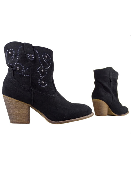 Women's black cowgirl boots on the block - 5