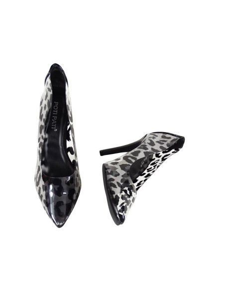 Transparente schwarze Leoparden-Absätze - 2