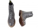 Ladies' trapper boots lacquered gray boots - 3