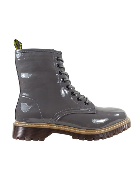 Bottes de trappeur pour dames - bottes grises laquées - 1
