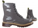 Ladies' trapper boots lacquered gray boots - 4