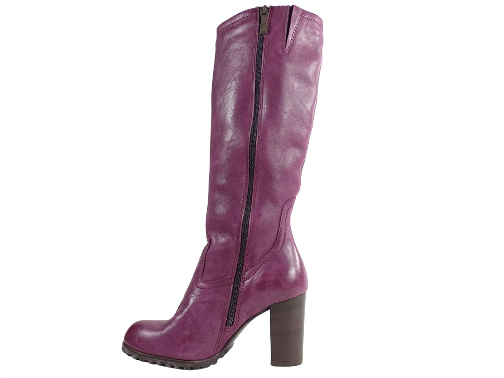 Violetiniai stiletto odiniai batai - 4