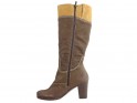 Brown ladies' boots on a pole leather - 4