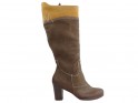 Brown ladies' boots on a pole leather - 1