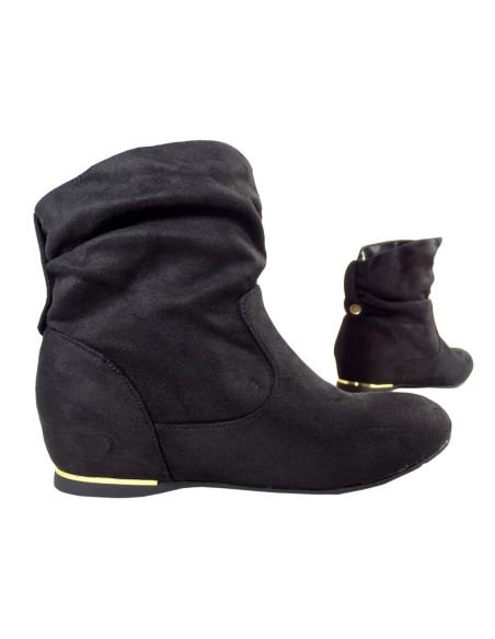 Czarne płaskie buty damskie wygodne - 4