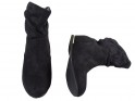 Black suede women's flat boots - 3