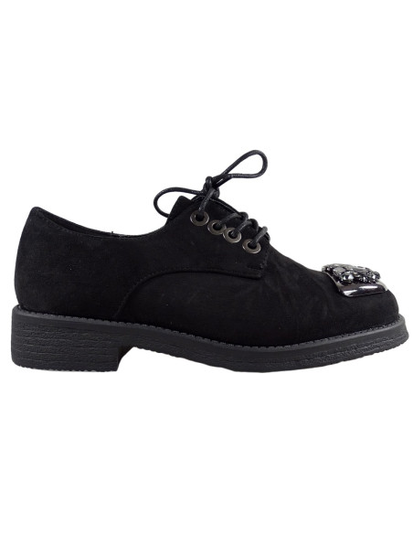 Чорні жіночі напівчеревики trapper shoes замшеві - 1