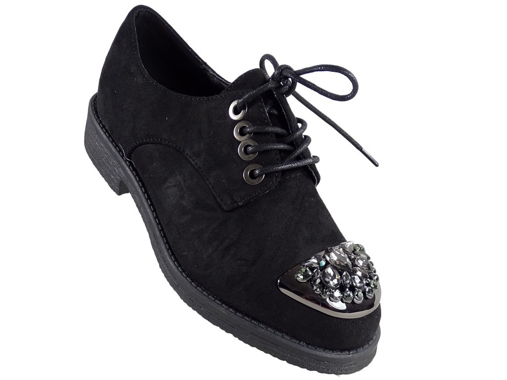Black women's half boots suede trappers - 3