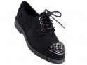 Broguri negre pentru pantofi trapper din piele de căprioară - 3