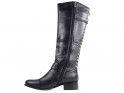 Black flat boots eco leather officer studs - 5