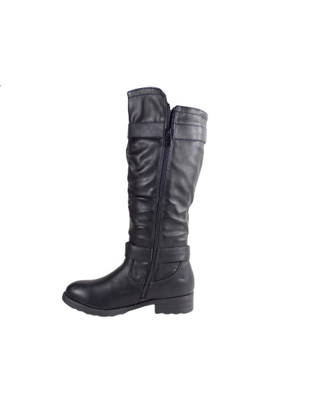 Damenstiefel Eco Leder schwarze Stiefel - 3