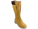 Ladies' boots beige flat trappers - 3