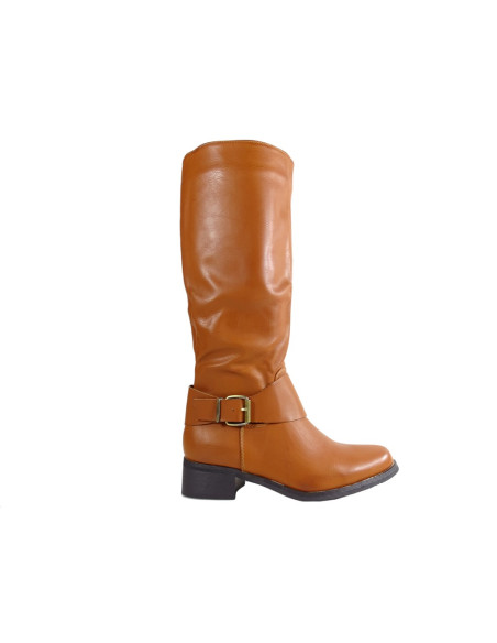 Braune Damen-Öko-Lederstiefel - 1