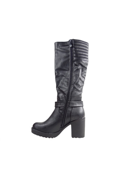 Schwarze Damenstiefel auf einem bequemen Pfosten - 4